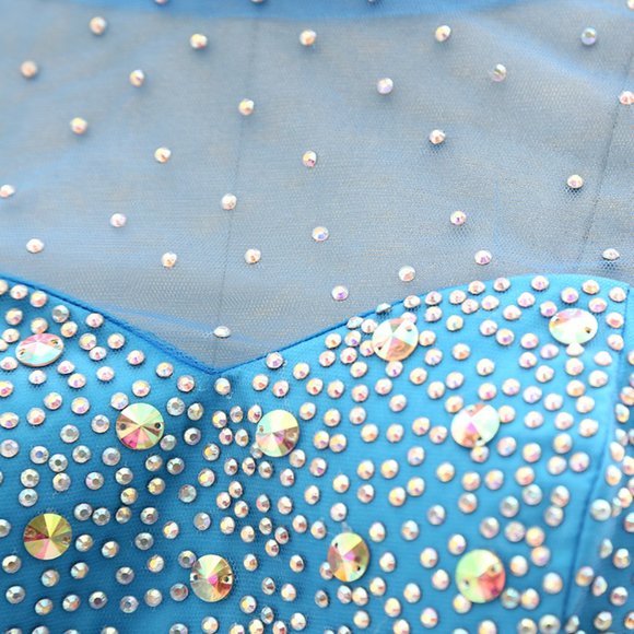 Short Tulle Blue Prom Homecoming Dress Party - Picture 4 of 7